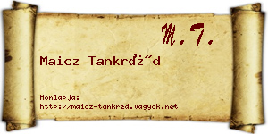 Maicz Tankréd névjegykártya